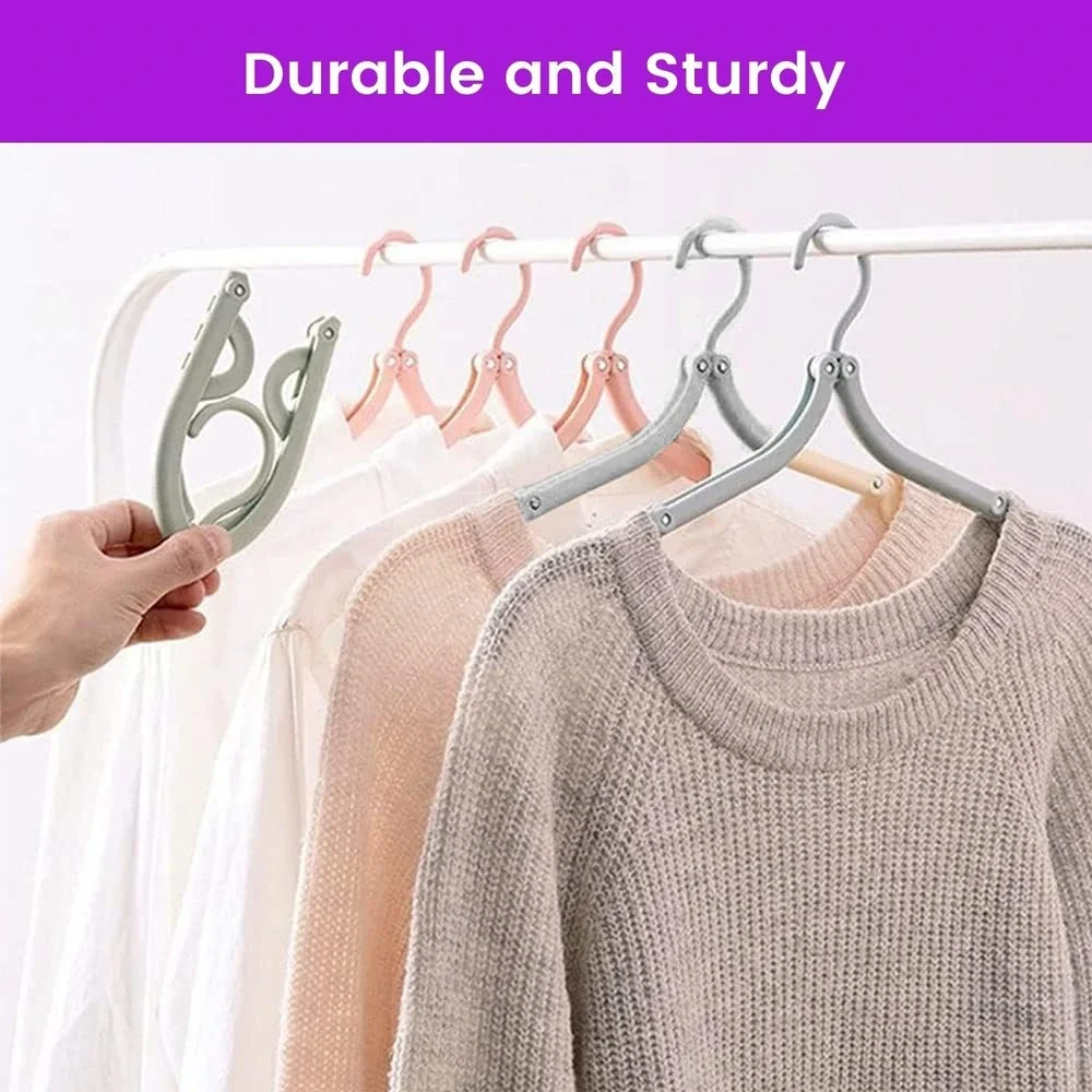 👍 13pcs Travel Clothes Hangers with Clips Folding Cruise Hangers Clothesline